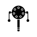 Pellet drum black glyph icon