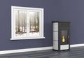 Pellet stove heating 3D