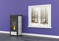 Pellet stove heating 3D