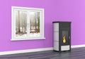 Pellet stove heating 3D