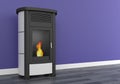 Pellet stove heating 3D