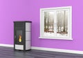 Pellet stove heating