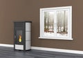 Pellet stove heating