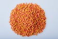 Pelleted compound feed for fish.