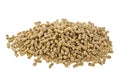 Pelleted compound feed Isolated on white background, wheatfeed pellets Royalty Free Stock Photo