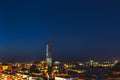 Pelli Tower at night. View from the neighborhood of Triana Royalty Free Stock Photo