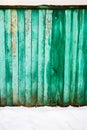 Pelling green paint on wood fence Royalty Free Stock Photo