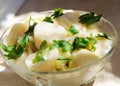 Pelmeni with greens Royalty Free Stock Photo