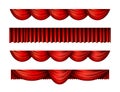 Pelmet red curtains vector set Royalty Free Stock Photo