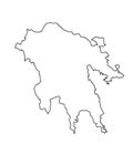 Peloponnese vector map line contour silhouette