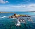 The Pelosa Watchtower near Stintino on the coast of Sardinia