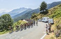 The Peloton on Col d'Aspin - Tour de France 2015 Royalty Free Stock Photo