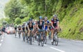 The Peloton on Col du Tourmalet - Tour de France 2014 Royalty Free Stock Photo