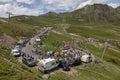 The Peloton on Col du Tourmalet - Tour de France 2018 Royalty Free Stock Photo