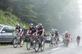 The Peloton in a Misty Day - Tour de France 2014 Royalty Free Stock Photo
