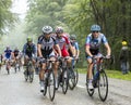 The Peloton in a Misty Day - Tour de France 2014 Royalty Free Stock Photo