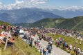 The Peloton and Mont Blanc - Tour de France 2018