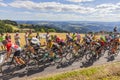 The Peloton in Mountains - Tour de France 2017 Royalty Free Stock Photo