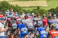 The Peloton in Mountains - Tour de France 2017 Royalty Free Stock Photo