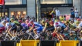 The Peloton in Paris on Champs Elysees in Paris - Tour de France 2019 Royalty Free Stock Photo