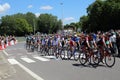 The peloton passes through the town of Yutz on stage 4 of the 2017 Tour de France