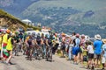 The Peloton in Pyrenees Mountains Royalty Free Stock Photo