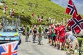 The Peloton in Pyrenees Mountains Royalty Free Stock Photo