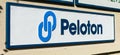 Peloton sign and logo.