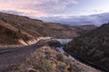 Pelton Dam in twilight Royalty Free Stock Photo