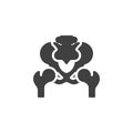 Pelvis bones vector icon