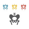 Pelvis skeleton silhouette icon