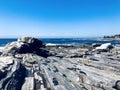 The Pemaquid Point Light rocks Royalty Free Stock Photo