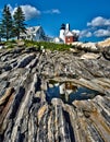 Pemaquid Point Lighthouse near Bristol, Maine Royalty Free Stock Photo