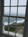 Pemaquid Point Lighthouse Spiral Staircase Window Royalty Free Stock Photo