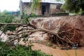 Pemba, Mozambique - 29 April 2019 : Damaged and flooded houses after Cyclone Kenneth