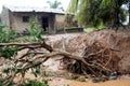 Pemba, Mozambique - 29 April 2019 : Damaged and flooded houses after Cyclone Kenneth