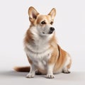 Pembroke Welsh Corgi breed dog isolated on a clean white background