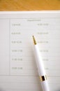 Pen on appointment page Royalty Free Stock Photo