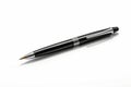 Pen with black barrel and silver trim on it's end. Generative AI Royalty Free Stock Photo