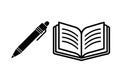 Pen And Book Silhouette Vector Bundle