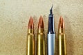 Pen and bullets Royalty Free Stock Photo