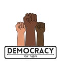 democracy vector design with hand symbol