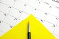 Pen on calendar Royalty Free Stock Photo