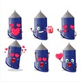 Pen cartoon character with love cute emoticon Royalty Free Stock Photo