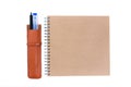 Pen case and notebook Royalty Free Stock Photo