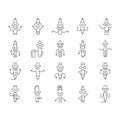 pen character pencil school icons set vector Royalty Free Stock Photo