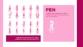 pen character pencil school landing header vector Royalty Free Stock Photo