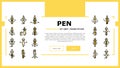 pen character pencil school landing header vector Royalty Free Stock Photo