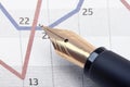 Pen and charts Royalty Free Stock Photo