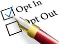 Pen check choose Opt In choice option